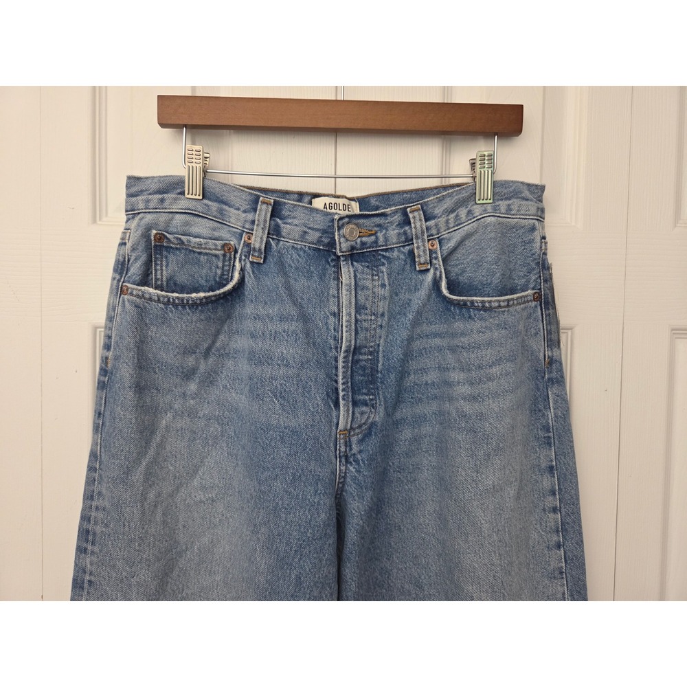 AGOLDE Low Slung Baggy Jeans Wide Leg Women 28 Liber Blue NWT $228 A9079-1535 - Picture 2 of 9